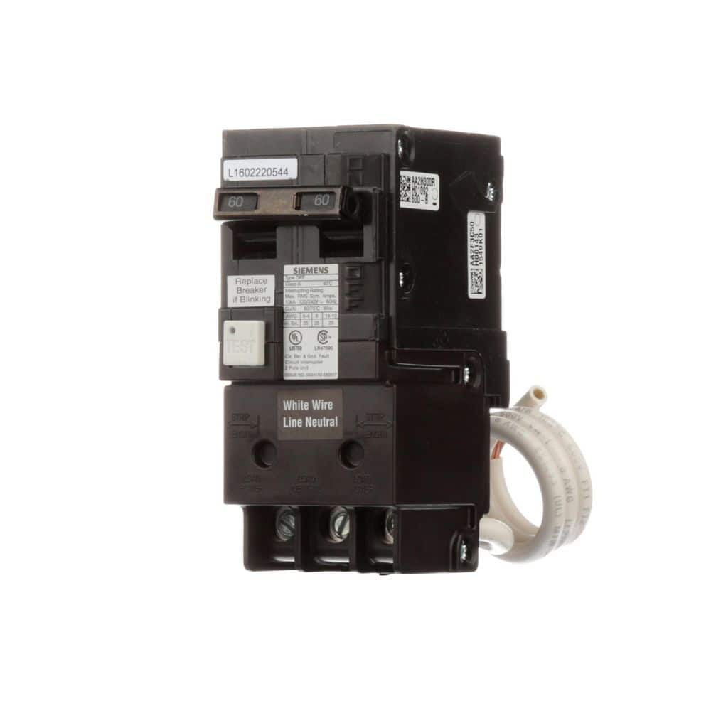 Siemens 60 Amp Double Pole Type QPF GFCI Circuit Breaker RBPU US2 ...