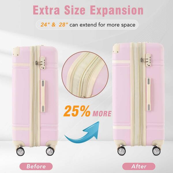 Polibi 4-Piece Light Pink Hardshell and Cosmetic Case Spinner