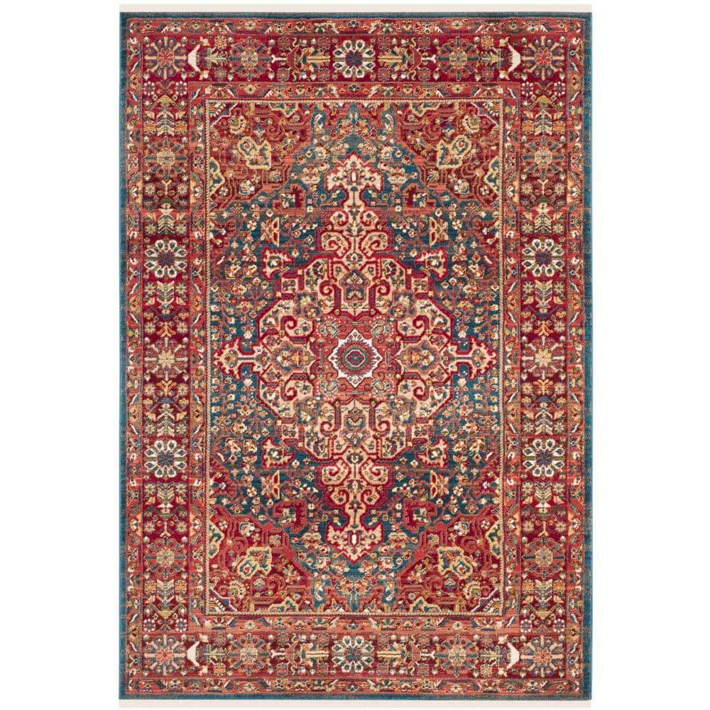 Safavieh Kashan Collection KSN305A Traditional Blue and Red Area Rug 26 x 8 