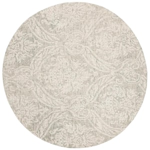 Abstract Gray/Ivory 6 ft. x 6 ft. Round Medallion Area Rug