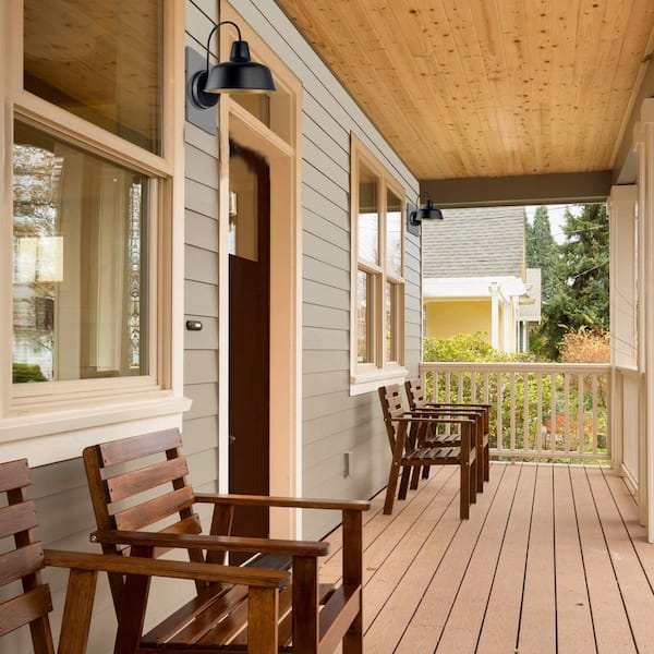 1- Light Dark Bronze Outdoor Wall Lantern Sconce