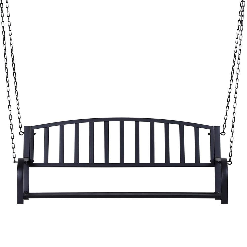 2-Person Metal Outdoor Hanging Patio Porch Swing with Water Resistant and Chains 528 lbs Weight Capacity, Black price history on PriceWatchPro