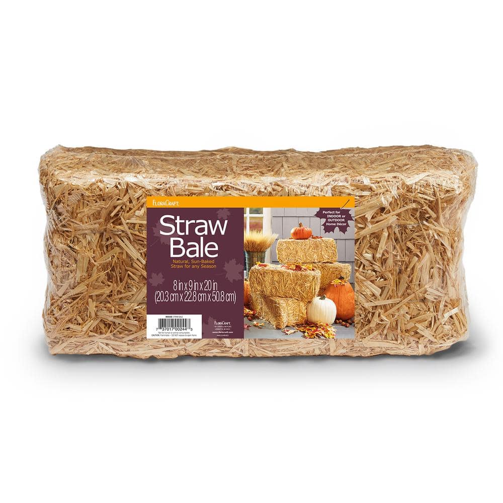 Floracraft Decorative Straw Hay Bale, 24, Fall Craft Supplies, Home Decor