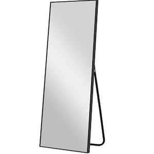 15 in. x 58 in. Rectangle Full Lenght Decorative Mirror with Wood Frame, Black