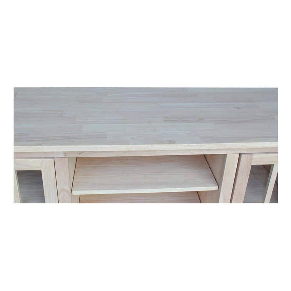 Elegant Parawood 51'' Gray TV Stand with Adjustable Cabinet Shelves