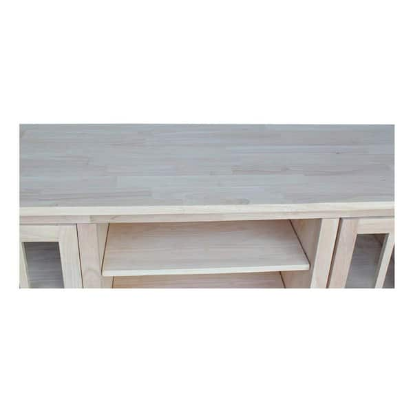 Unfinished solid wood on sale tv stand