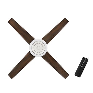 Cityview 54 in. Integrated LED Indoor Polished Nickel Ceiling Fan with Light and Remote Control