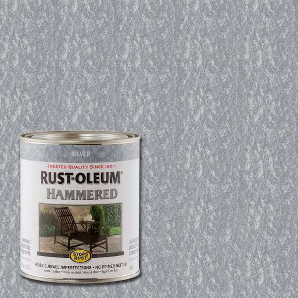 Rust-Oleum Stops Rust 1 qt. Silver Hammered Gloss Rust Preventive Interior/Exterior Paint (2-Pack)