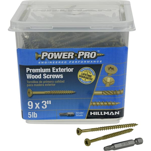The Hillman Group 967798 Power Pro Exterior All Purpose Screw 9 x 2 9 x 2
