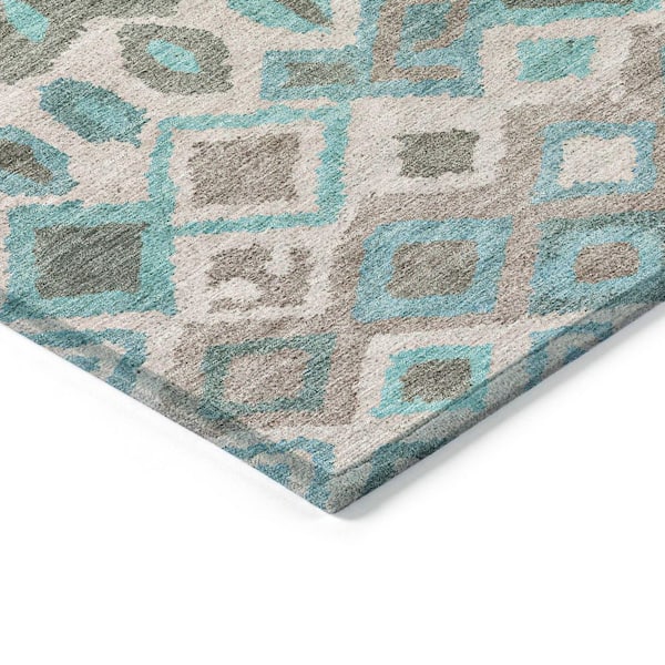 Chantille Machine Washable Indoor/Outdoor Abstract ACN2304 Teal 3 ft. x 4 ft. Area Rug