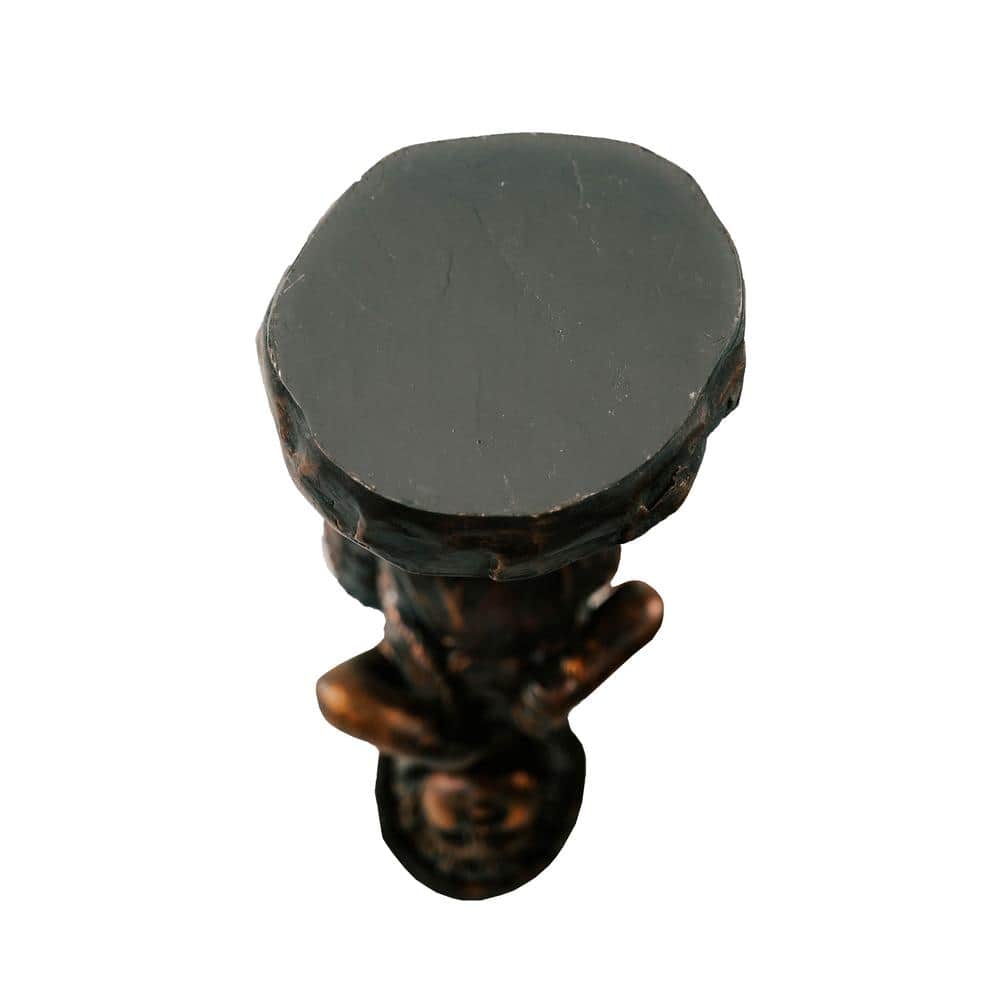 24" Faux Bronze Magnesium Oxide Girl Garden Statue with Plant Pot