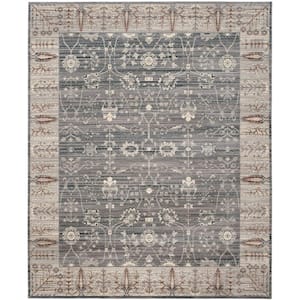 Valencia Gray/Green 9 ft. x 12 ft. Border Area Rug