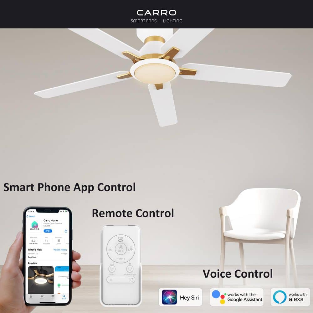 CARRO Essex II 52 in. Integrated LED Indoor/Outdoor White Smart