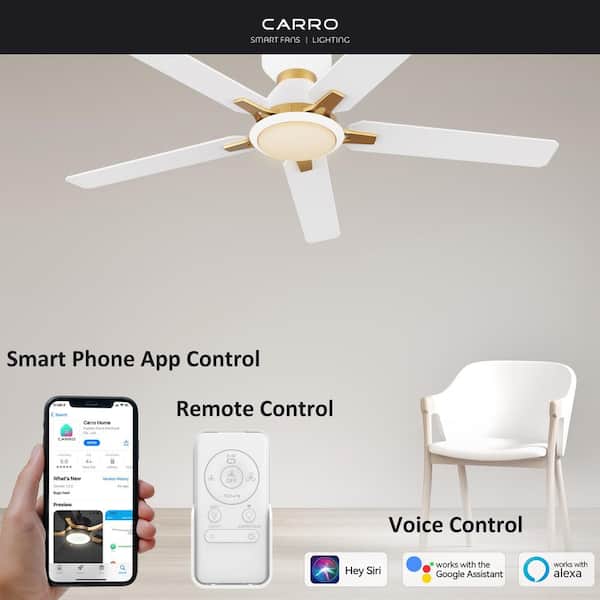 Essex II 52 in. Integrated LED Indoor/Outdoor White Smart Ceiling Fan with Light and Remote, Works w/Alexa/Google Home