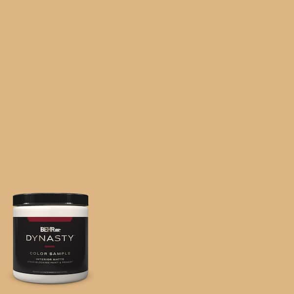 BEHR DYNASTY 8 oz. #HDC-CL-18 Cellini Gold One-Coat Hide Matte Stain-Blocking Interior/Exterior Paint & Primer Sample