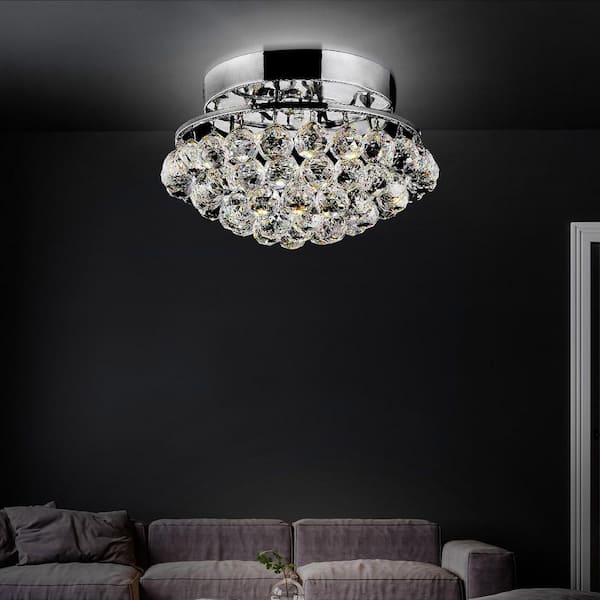 Queen 4 Light Flush Mount With Chrome Finish