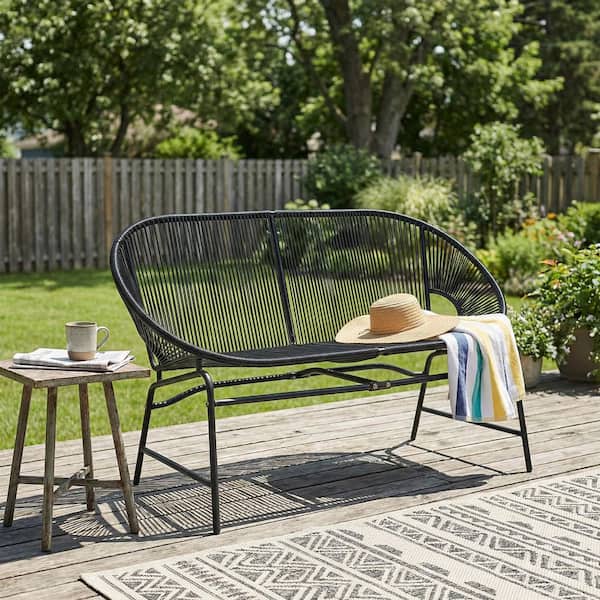 52-inch Metal outdoor two-seater sofa, double Bench for patios