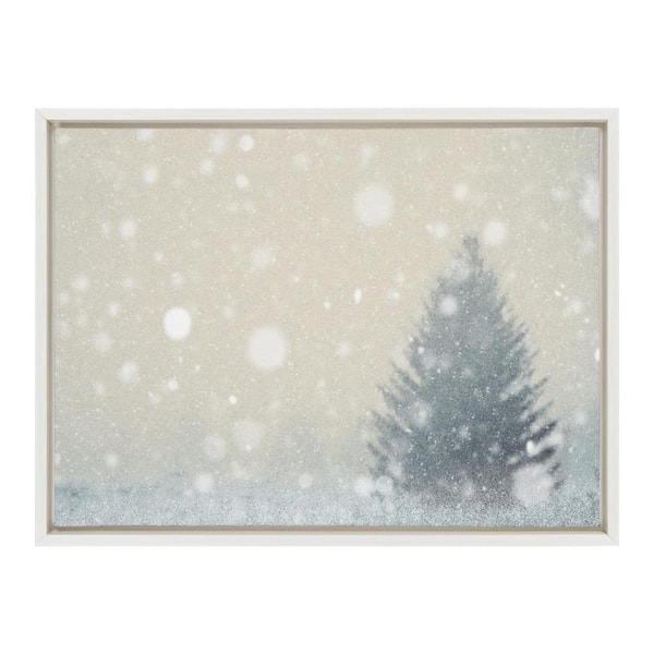 Kate and Laurel Sylvie Snow Day by Robert Cadloff of Bomobob Framed Canvas Nature Art Print 18 in. x 24 in .