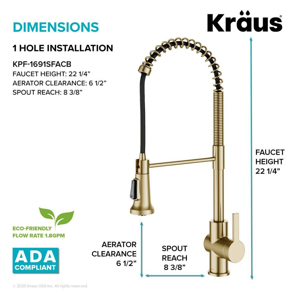Champagne Bronze Commercial Style Pull-Down Kitchen Faucet
