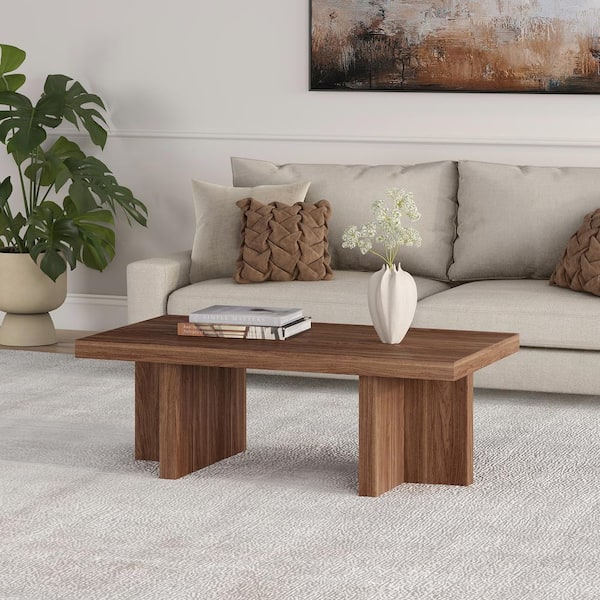 Meyer&Cross Dimitra 44 in. Satin Walnut Rectangle MDF Top Coffee