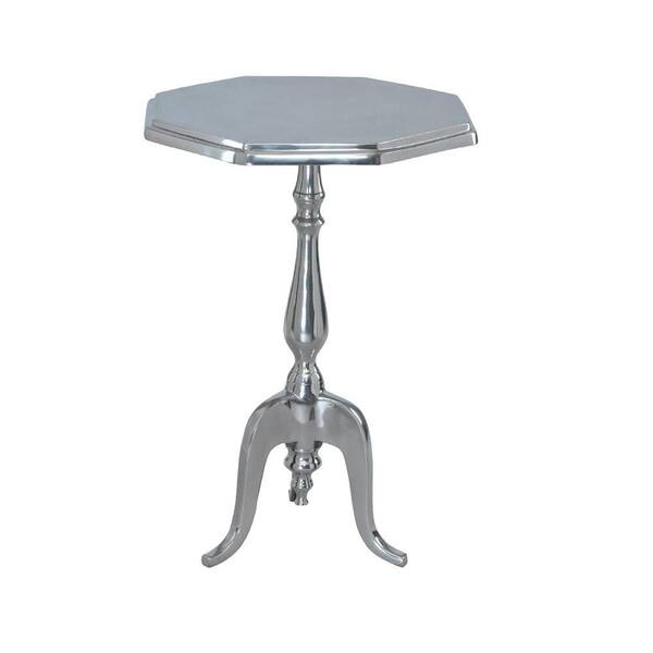 Worldwide Homefurnishings Aluminum Pedestal Silver Accent Table