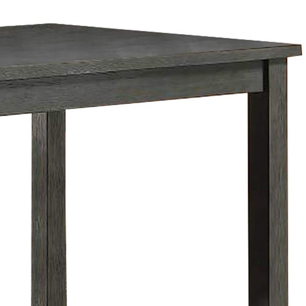 Transitional Gray Wooden Extendable Counter Height Dining Table with Storage