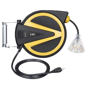 DEWENWILS Extension Cord Reel with 25 FT Power Cord, Hand Wind Retractable,  16/3 AWG SJTW, 4 Grounded Outlets, 13 Amp Circuit Breaker, Yellow/Black,  CUL Listed : : Tools & Home Improvement