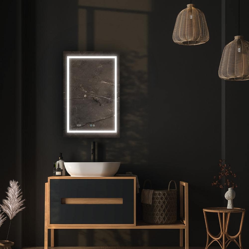 Elegance 36'' Silver Rectangular LED Bathroom Vanity Mirror