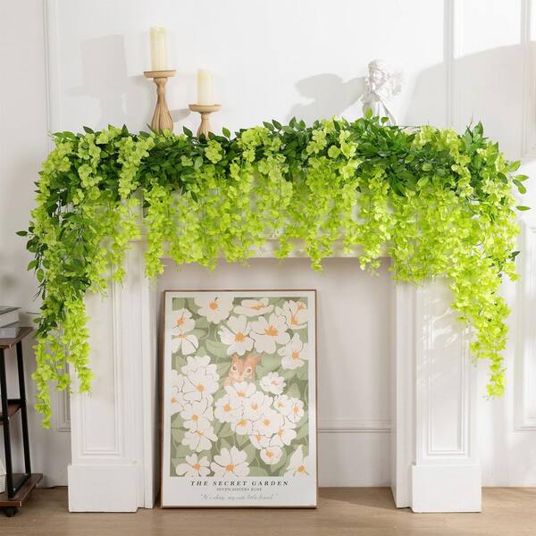Guirlande Lumineuse Lierre Olive LED - 1.8 M (6 Ft) - Fausse Verdure Avec Lumières Chaudes - Alimentée Par Piles - Déco Intérieur/extérieur - 3