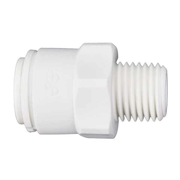John Guest 3/8 in. O.D. x 1/4 in. MIP NPTF Polypropylene Push-to-Connect Adapter Fitting