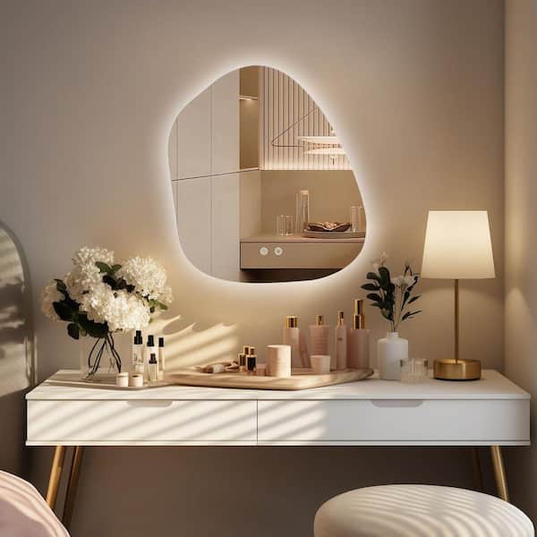 WallBeyond 22 in. W x24 in. H Asymmetrical Oval Framless Led Wall