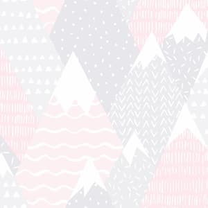 Scandi Mountains Pink Non-Pasted Wallpaper (Covers 56 sq. ft.)