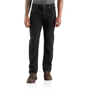 Men's 38 in. x 34 in. Dusty Black Cotton/Polyester/Spandex Rugged Flex Relaxed Straight Jean