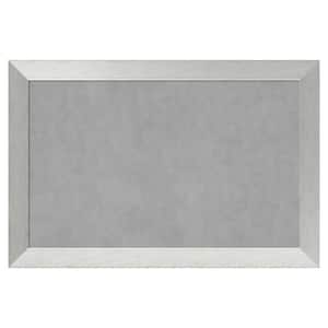 Brushed Sterling Silver 36 in. x 24 in. Framed Magnetic Board