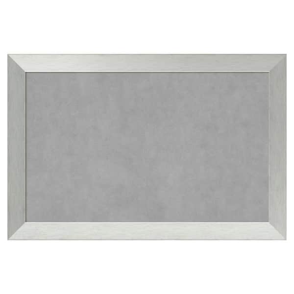 Amanti Art Brushed Sterling Silver 36 in. x 24 in. Framed Magnetic Board