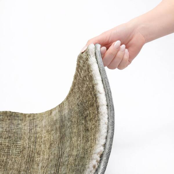 Dream Shag Premium Machine Washable Abstract ADS820 Brown 9 ft. x 12 ft. Area Rug