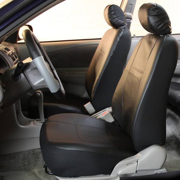 FH Group 47 in. x 23 in. x in. PU Leather Half Set Front Seat Covers  DMPU001BLACK102 The Home Depot