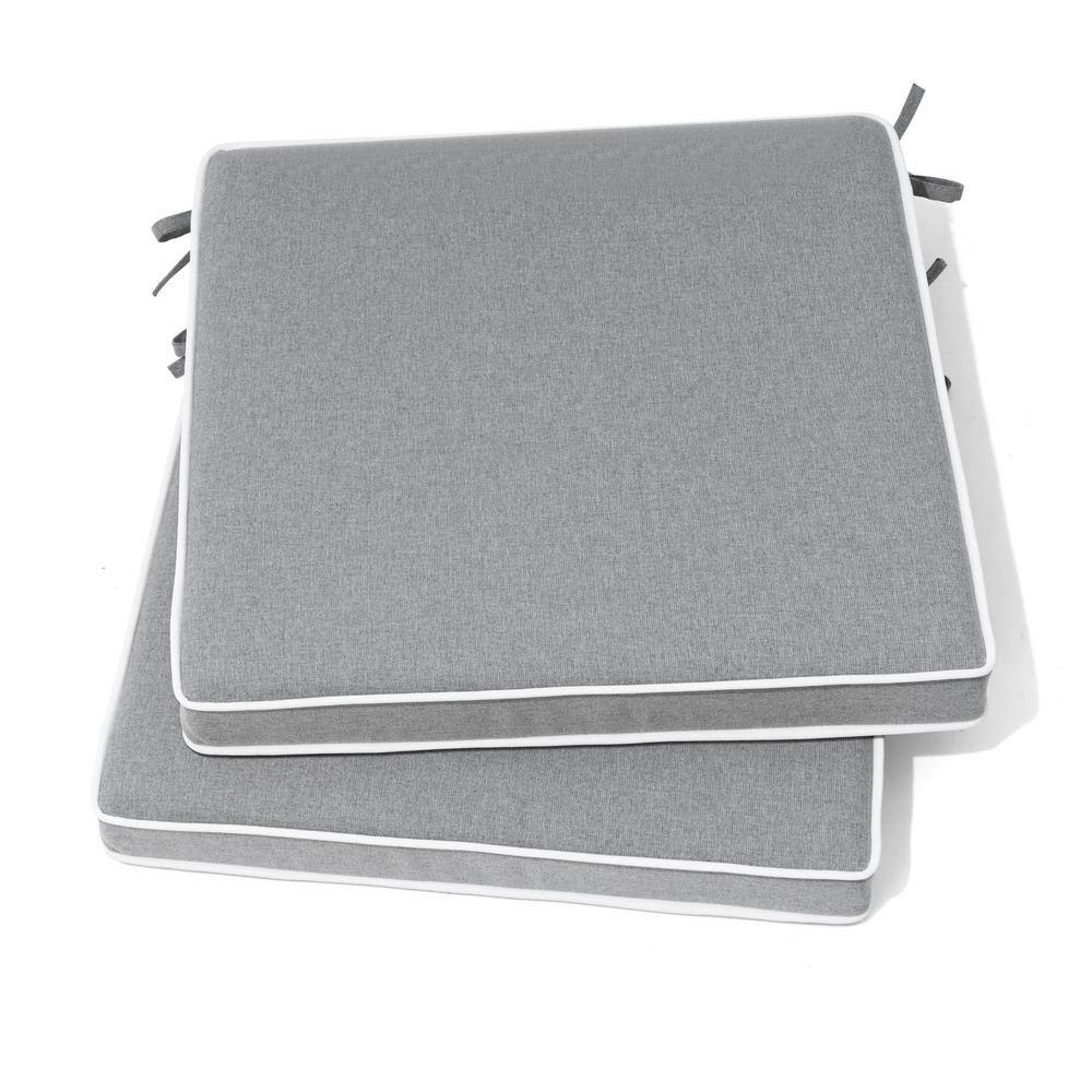 18.8 in. x 18.8 in. 2-Piece Outdoor Dining Chair Cushion in Gray