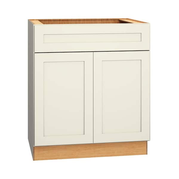 QuickShip Cottage 30 in. W x 24 in. D x 34.5 in. H in Assembled Plywood Shaker Sink Base Kitchen Cabinet in Starlight