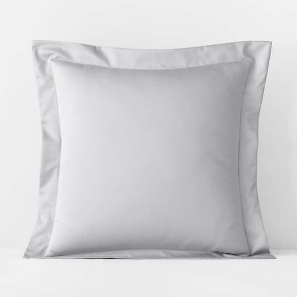 The Company Store Legends Hotel Supima Light Gray Solid Sateen Euro Sham