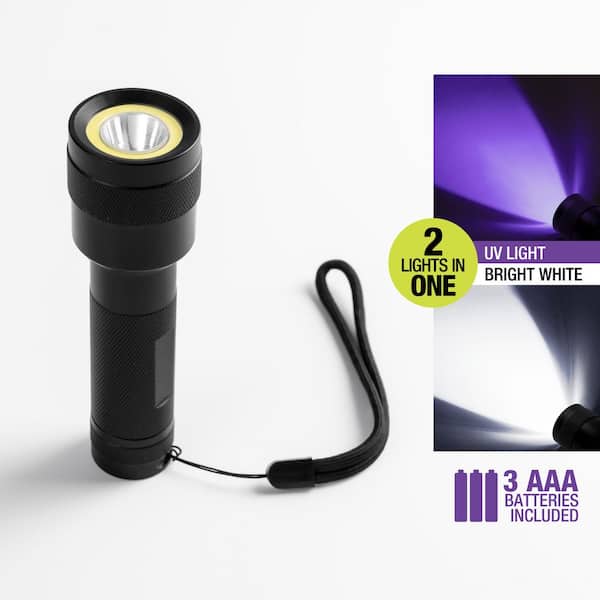 Klear Concepts 2 in 1 UV Black Light and White LED Flashlight 900705 - The Home Depot Klear Concepts 2 in 1 UV Black Light and White LED Flashlight 900705 - The Home Depot