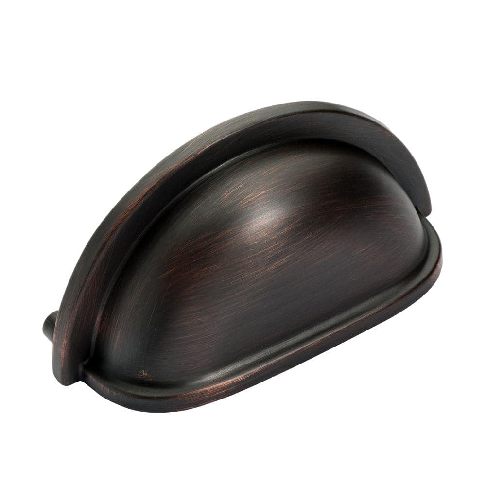 Oil Rubbed Bronze Rustic Cup Pull with Mounting Hardware