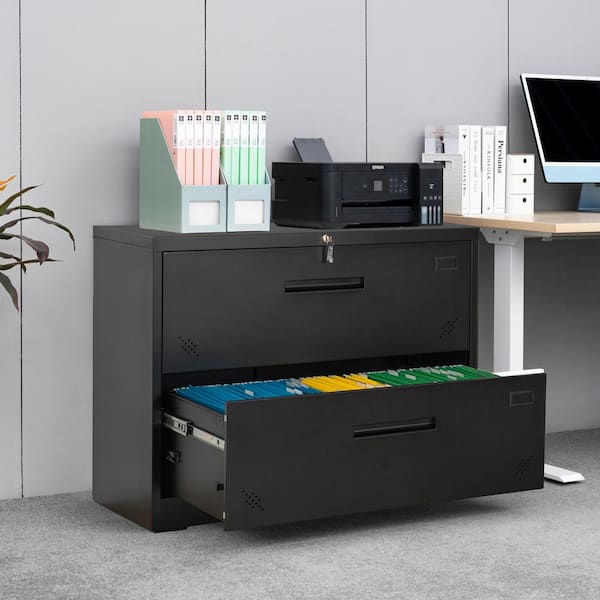 Modern black filing deals cabinet