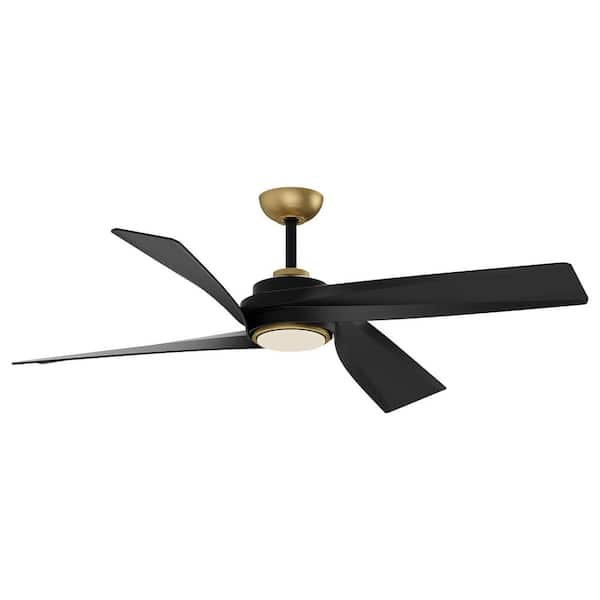 Horizon 56 in. 1-Light Brushed Gold Integrated Indoor LED Ceiling Fan