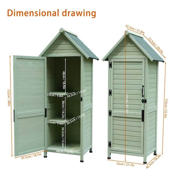 GOGEXX 1.8 ft. W x 1.5 ft. D x 5.6 ft. H Vertical Outdoor Wooden