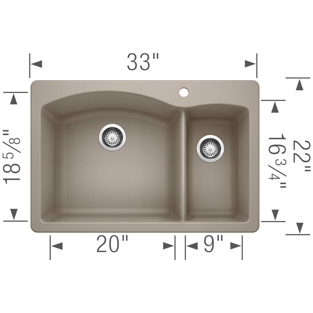 Truffle Stone Double Bowl Drop-In/Undermount Kitchen Sink