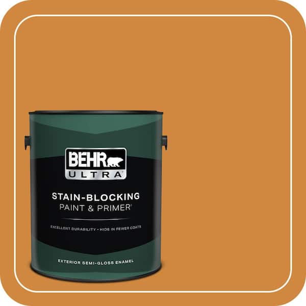 BEHR ULTRA 1 gal. #290D-6 Acorn Semi-Gloss Enamel Exterior Paint & Primer