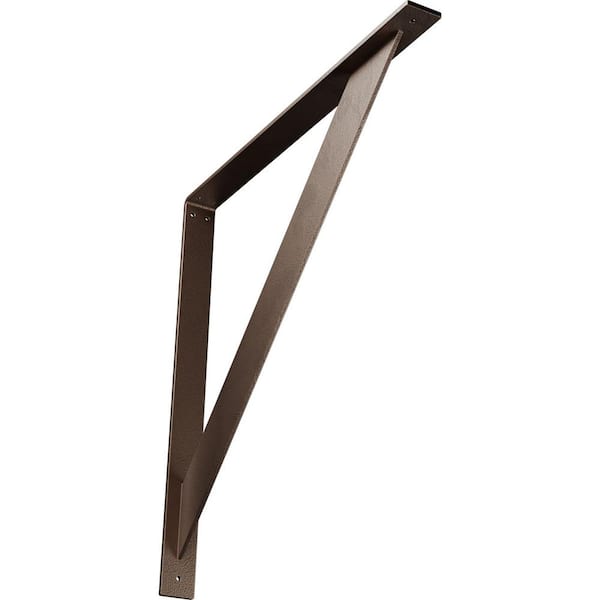 Ekena Millwork 2 in. x 24 in. x 24 in. Steel Hammered Dark Bronze Traditional Bracket