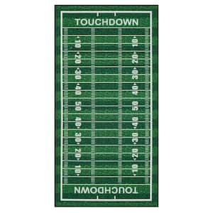 Tailgate Green Football 4 ft. x 8 ft. Novelty Area Rug