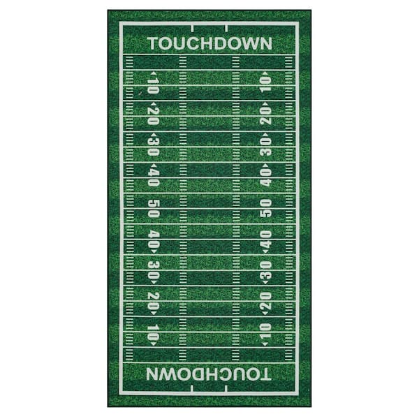 Mohawk Home Tailgate Green Football 4 ft. x 8 ft. Novelty Area Rug